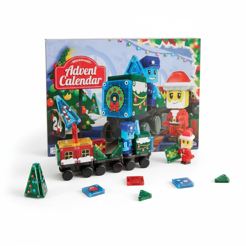 Christmas Advent Calendar Ornaments Magnetic Santa Claus Train Construction Set 24 Days of Surprise Gifts Christmas Decorations