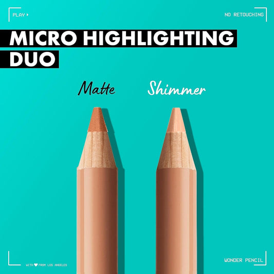 NYX Professional Makeup Wonder Pencil, Lápiz De Doble Punta, Ilumina Y Esculpe, Aplicación Precisa, Deep